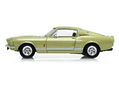 1967 Ford Shelby GT500 Lime Gold Metallic with White Stripes "Stampede" Series 2 1/64 Diecast Model Car