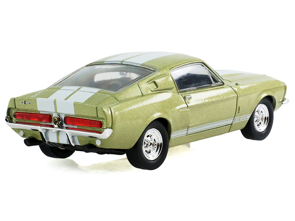 1967 Ford Shelby GT500 Lime Gold Metallic with White Stripes "Stampede" Series 2 1/64 Diecast Model Car