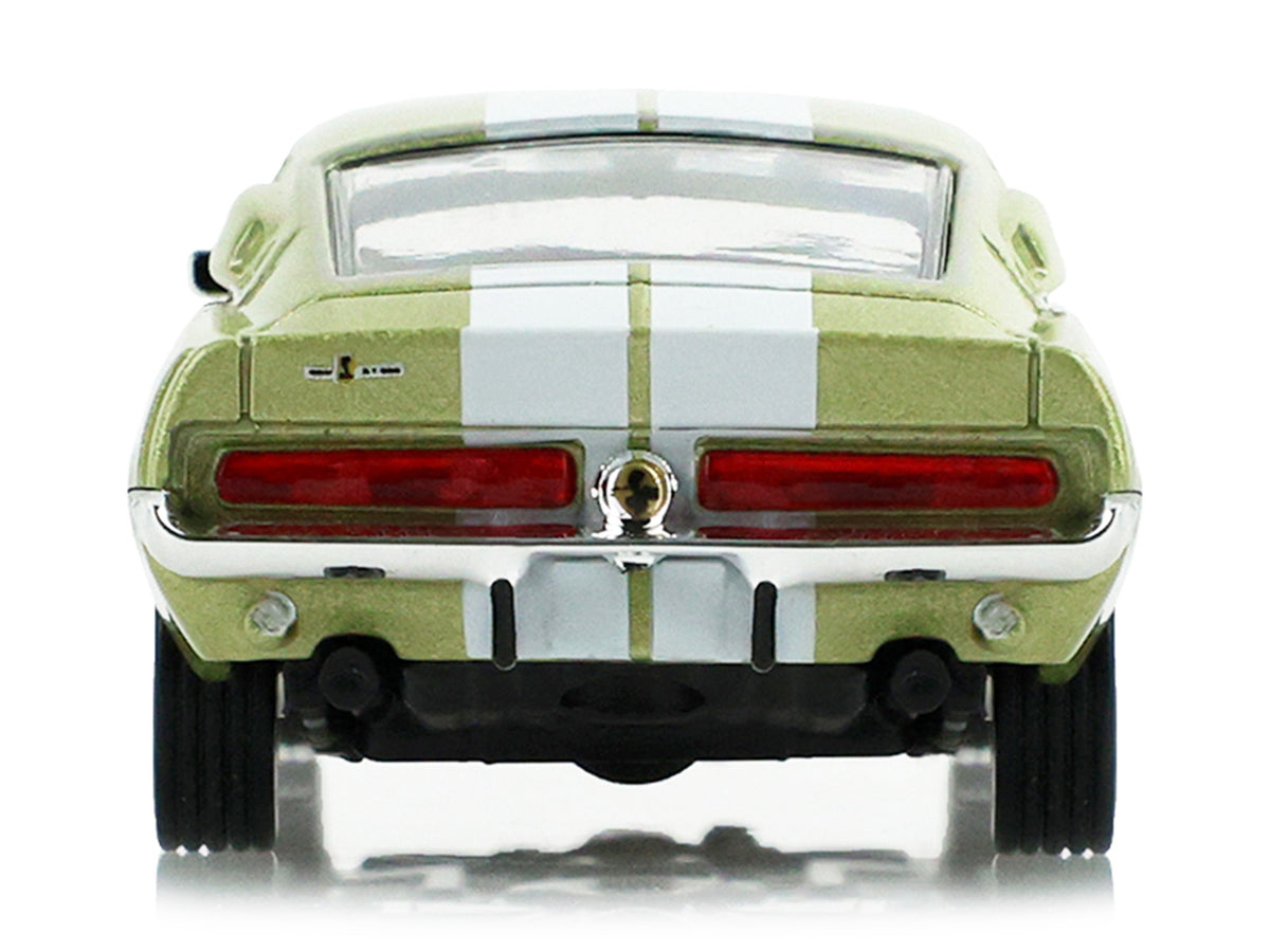 1967 Ford Shelby GT500 Lime Gold Metallic with White Stripes "Stampede" Series 2 1/64 Diecast Model Car