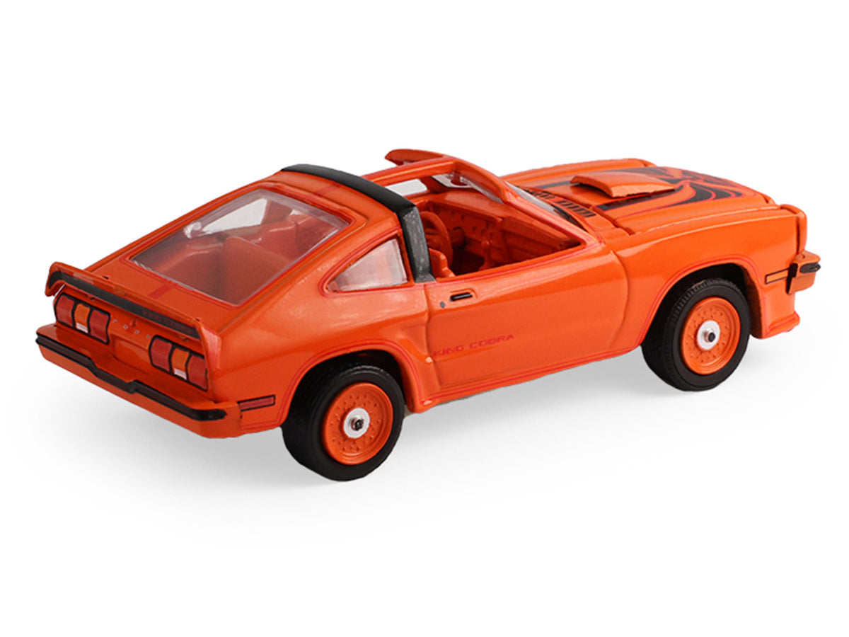 1978 Ford Mustang King Cobra II Tangerine with Black Graphics and Tangerine Interior "The Mustang Stampede" Series 2 1/64 Diecast Model Car