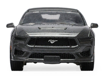 2024 Ford Mustang GT 5.0 Convertible Dark Matter Gray Metallic with Black Soft Top "Stampede" Series 2 1/64 Diecast Model Car
