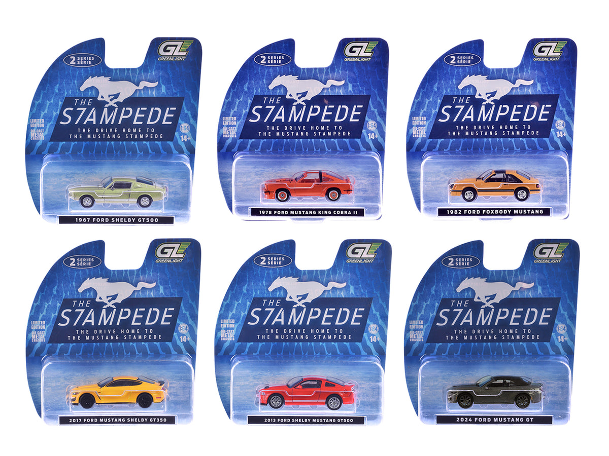 "The Mustang Stampede" Series 2 Set of 6 pieces 1/64 Diecast Model Cars