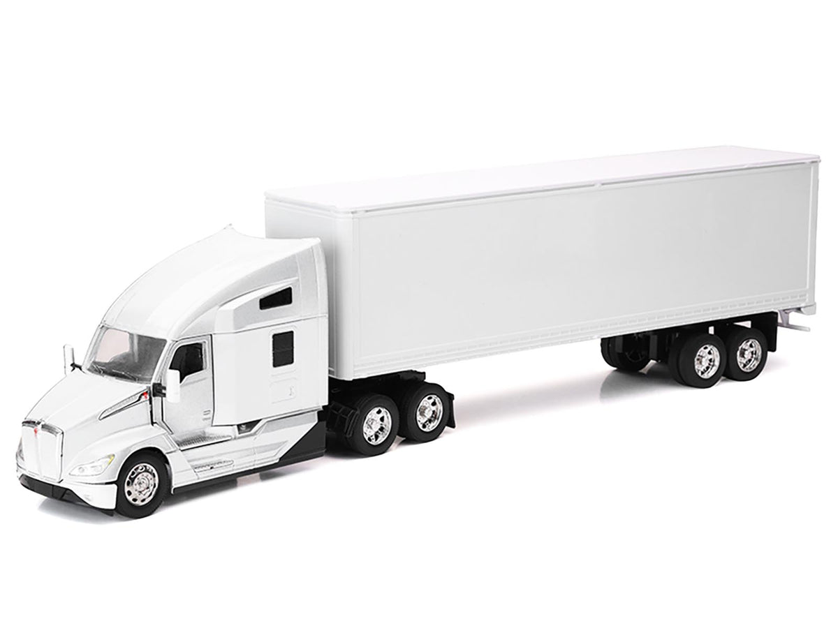 Kenworth T680 Truck White with Dry Van Trailer White "Long Haul Trucker" Series 1/32 Diecast Model