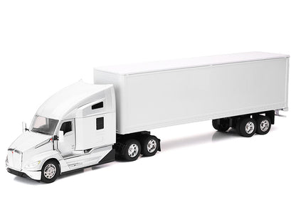 Kenworth T680 Truck White with Dry Van Trailer White "Long Haul Trucker" Series 1/32 Diecast Model