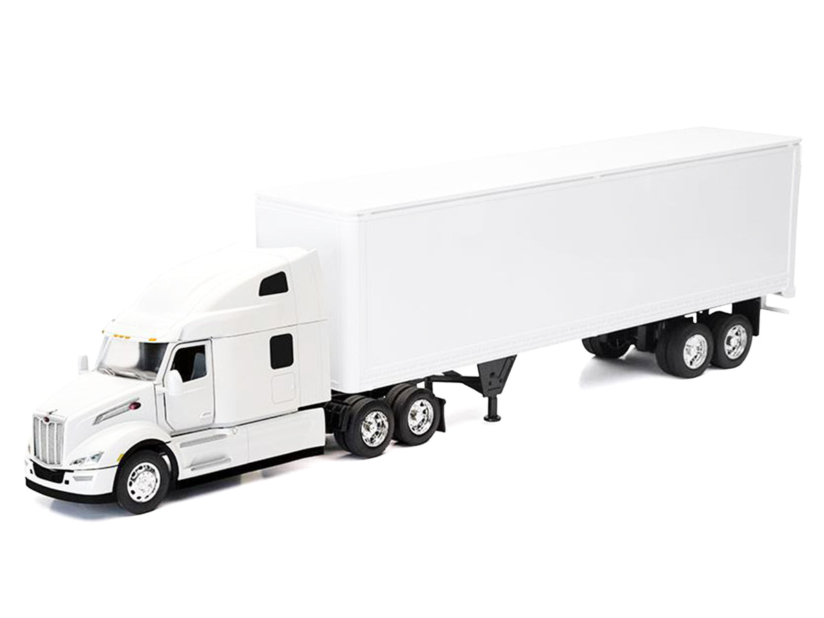 Peterbilt 579 Truck White with Dry Goods Trailer White "Long Haul Truckers" Series 1/32 Diecast Model