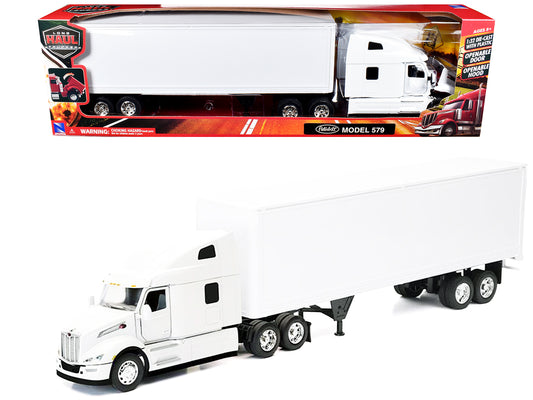 Peterbilt 579 Truck White with Dry Goods Trailer White "Long Haul Truckers" Series 1/32 Diecast Model