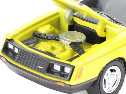 1979 Ford Mustang Cobra Fastback Bright Yellow with Cobra Good Graphics "GreenLight Muscle" Series 30 1/64 Diecast Model Car
