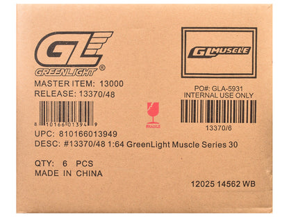 "GreenLight Muscle" Series 30 Set of 6 pieces 1/64 Diecast Model Cars