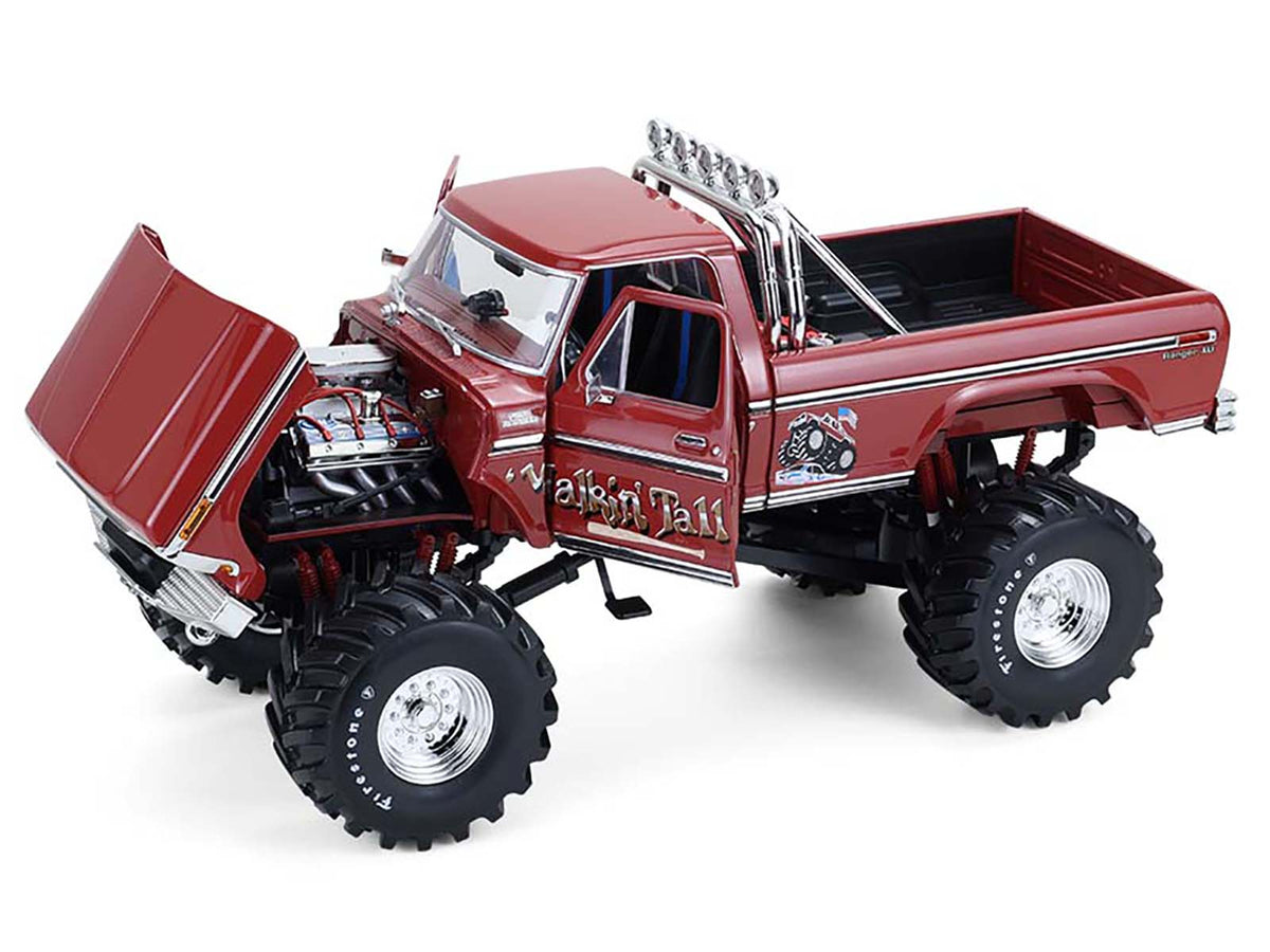 1979 Ford F-250 Monster Truck with 48-Inch Tires "Walkin' Tall" Red "Kings of Crunch" Series 1/18 Diecast Model Car