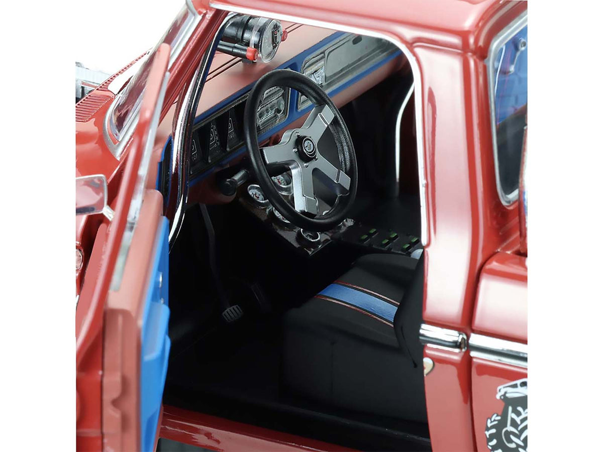 1979 Ford F-250 Monster Truck with 48-Inch Tires "Walkin' Tall" Red "Kings of Crunch" Series 1/18 Diecast Model Car