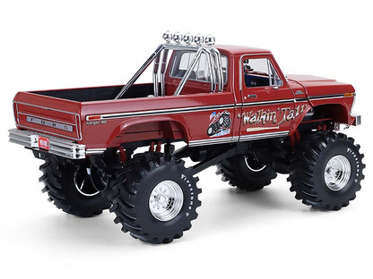 1979 Ford F-250 Monster Truck with 48-Inch Tires "Walkin' Tall" Red "Kings of Crunch" Series 1/18 Diecast Model Car