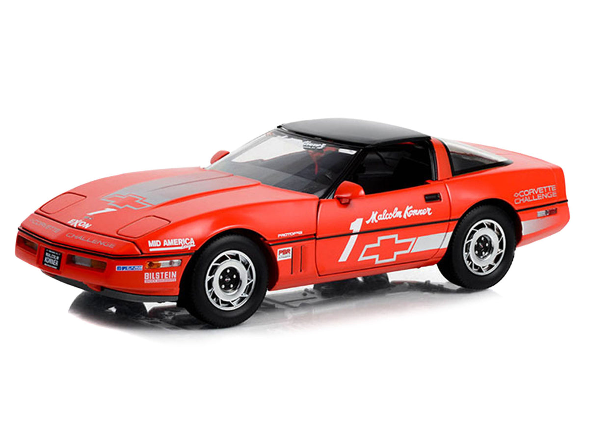 1988 Chevrolet Corvette C4 #1 Malcolm Konner "Corvette Challenge Race Car" Red with Black Top 1/18 Diecast Model Car