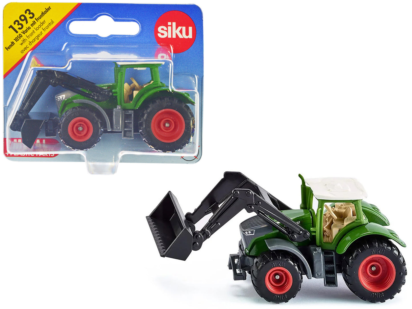 Fendt 1050 Vario Tractor with Front Loader Green with White Top Diecast Model