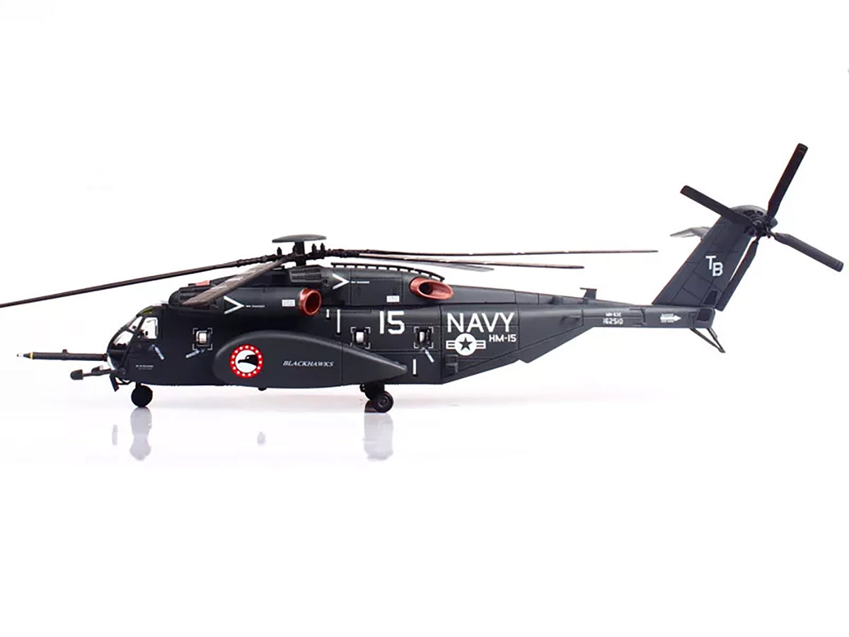 Sikorsky MH-53E Sea Dragon Helicopter "United States Navy Blackhawks Tail Number 15" Dark Gray 1/72 Diecast Model