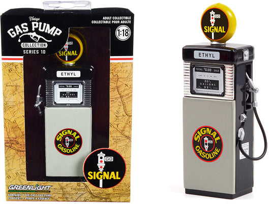 1951 Wayne 505 Gas Pump "Signal Gasoline" Black and Gray "Vintage Gas Pumps" Series 10 1/18 Diecast Model