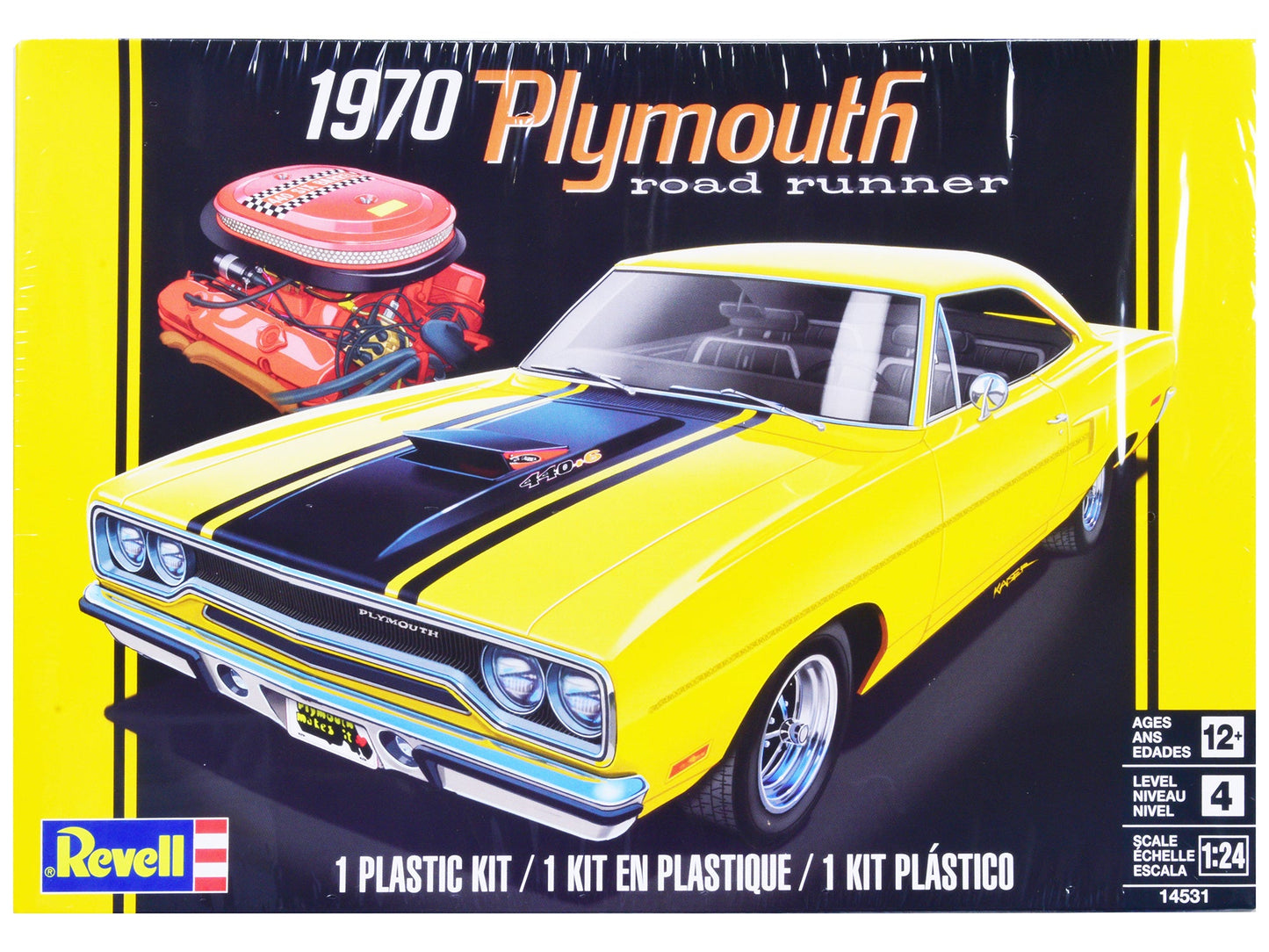 Level 4 Model Kit 1970 Plymouth Road Runner 1/24 Scale Model