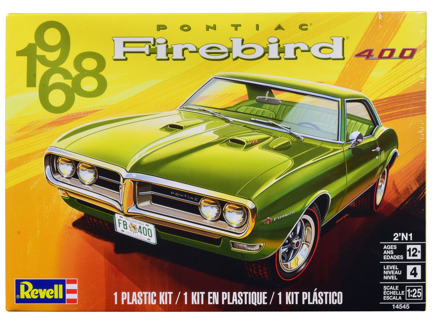 Level 4 Model Kit 1968 Pontiac Firebird 400 2-in-1 Kit 1/25 Scale Model