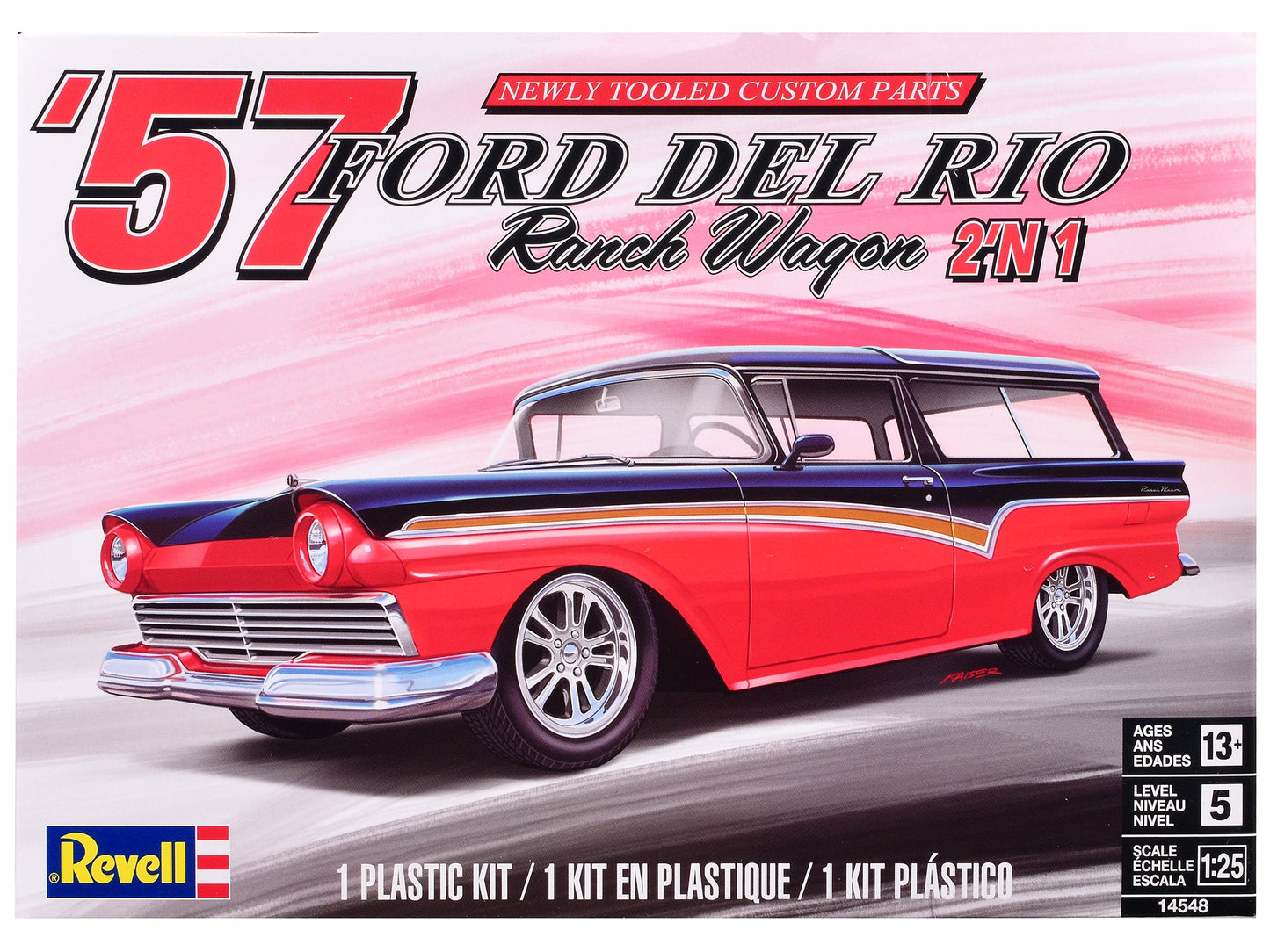 Level 5 Model Kit 1957 Ford Del Rio Ranch Wagon 2-in-1 Kit 1/25 Scale Model