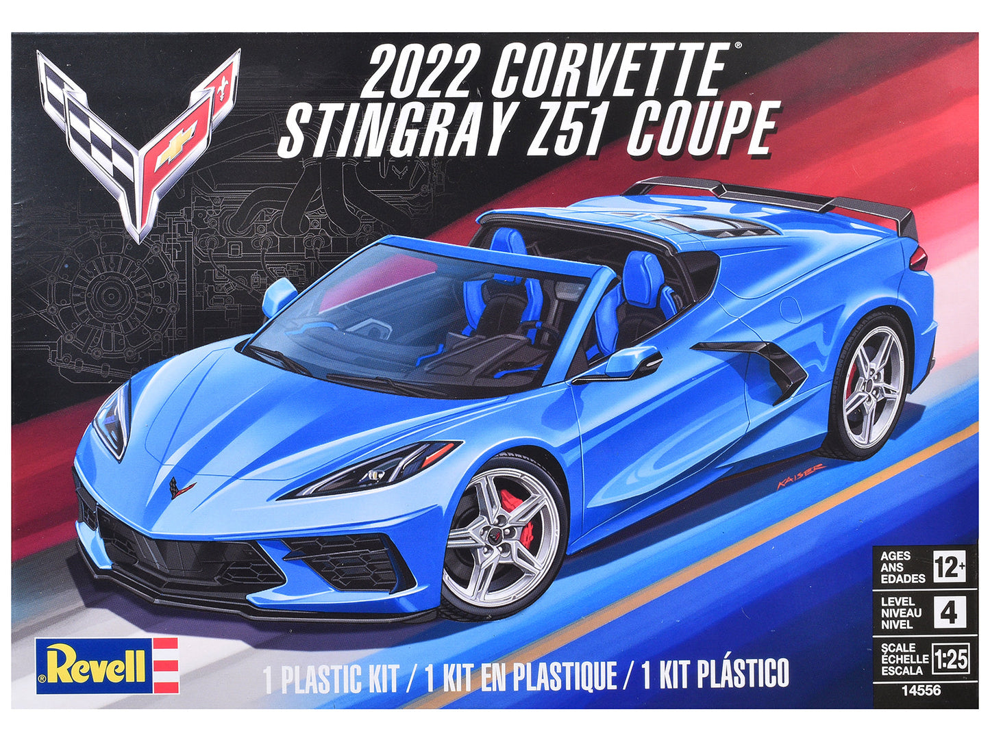 Level 4 Model Kit 2022 Chevrolet Corvette Stingray Z51 Coupe 1/25 Scale Model