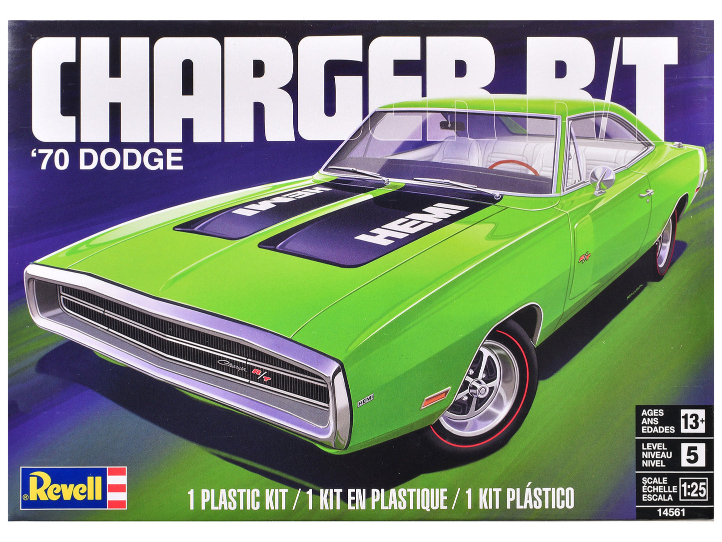 Level 5 Model Kit 1970 Dodge Charger R/T 1/25 Scale Model