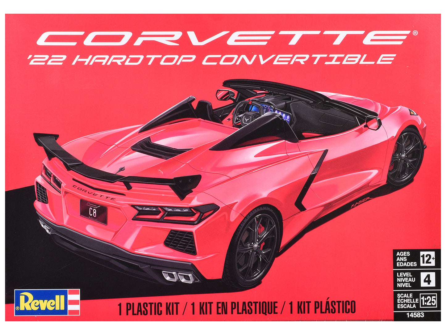 Level 4 Model Kit 2022 Chevrolet Corvette C8 Hardtop Convertible 1/25 Scale Model