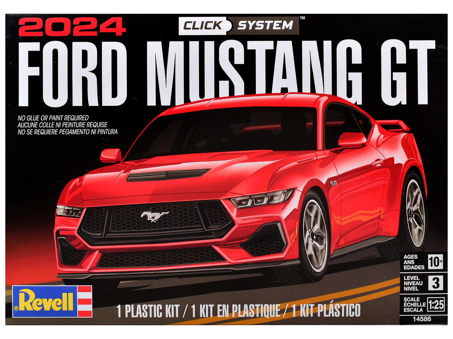 Level 3 Model Kit 2024 Ford Mustang GT 2-in-1 Kit (Level 3 Click System) 1/25 Scale Model