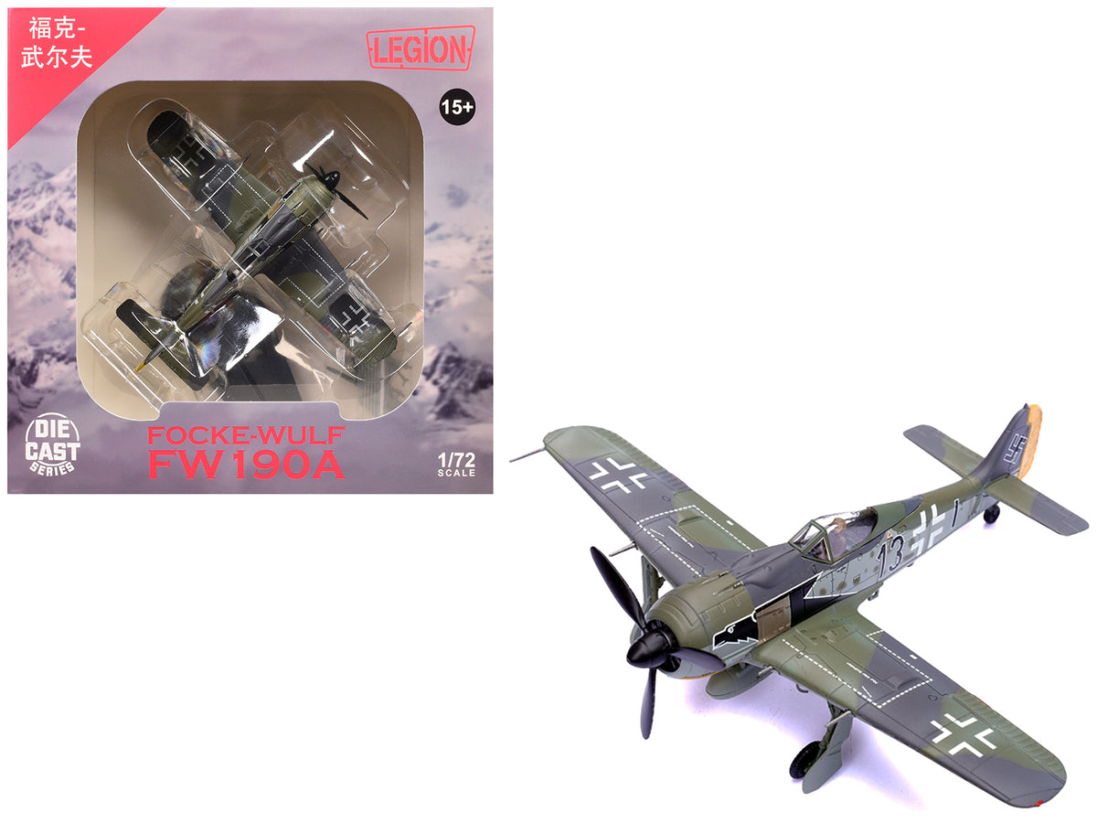 Focke-Wulf Fw 190A Aircraft "Black 13 8./JG 2 Richthofen France" (1943) German Luftwaffe 1/72 Diecast Model Airplane