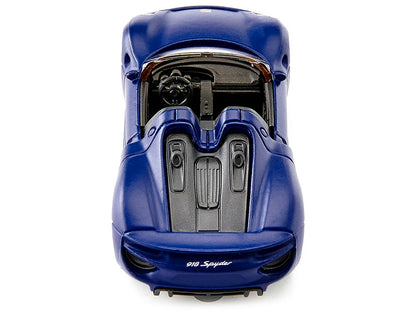 Porsche 918 Spyder Matt Blue Diecast Model Car