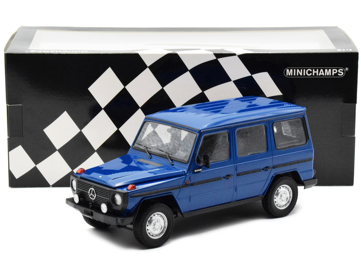 1980 Mercedes-Benz G-Model (LWB) Dark Blue with Black Stripes Limited Edition to 402 pieces Worldwide 1/18 Diecast Model Car