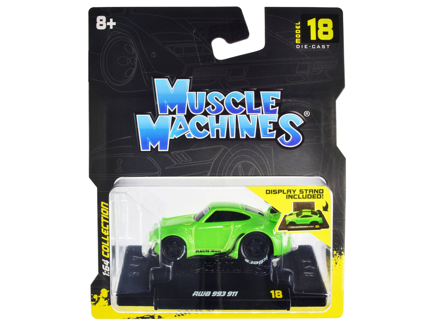 RWB 911 993 Bright Green "RAUH-Welt BEGRIFF" 1/64 Diecast Model Car
