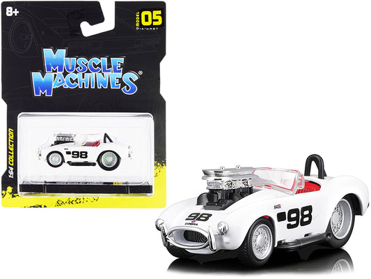 1964 Shelby Cobra #98 White with Red Interior 1/64 Diecast Model Car