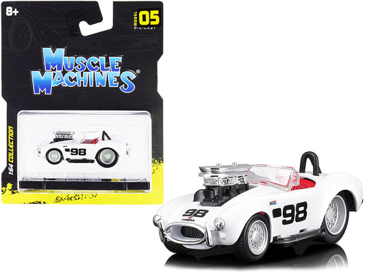 1964 Shelby Cobra #98 White with Red Interior 1/64 Diecast Model Car