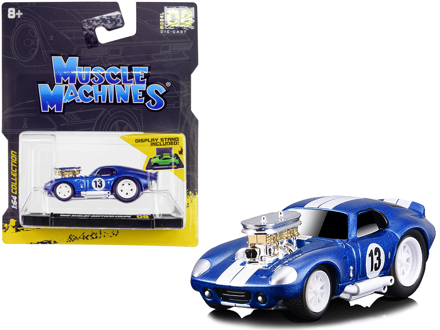 1965 Shelby Daytona Coupe #13 Blue Metallic with White Stripes 1/64 Diecast Model Car