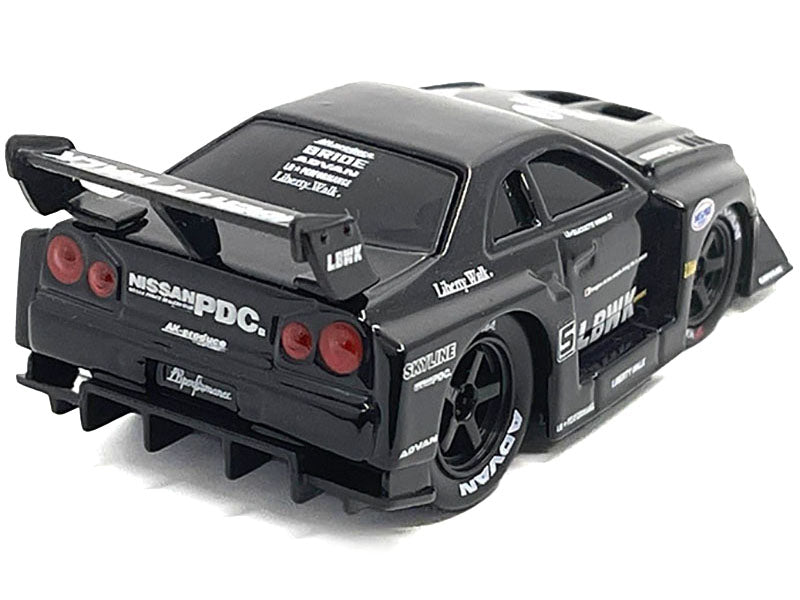 1999 Nissan Skyline GT-R (R34) #5 "Liberty Walk" Black 1/64 Diecast Model Car
