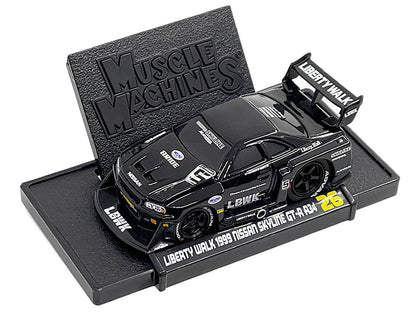 1999 Nissan Skyline GT-R (R34) #5 "Liberty Walk" Black 1/64 Diecast Model Car