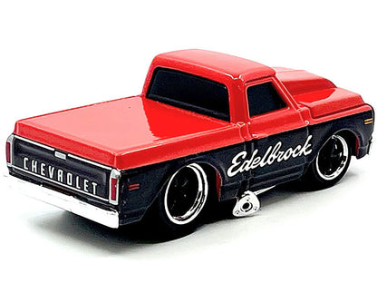 1972 Chevrolet C-10 Pickup Truck Red and Black "Edelbrock" 1/64 Diecast Model Car