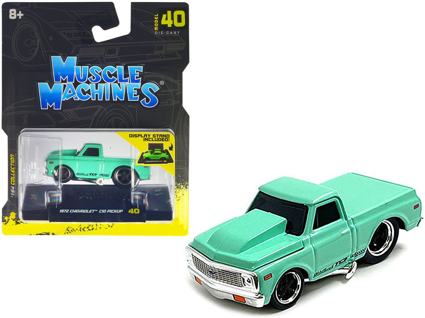 1972 Chevrolet C10 Pickup Truck Light Green 1/64 Diecast Model Car