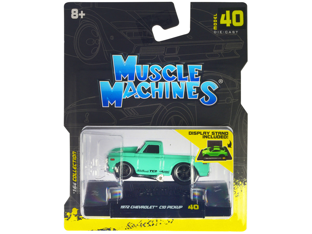 1972 Chevrolet C10 Pickup Truck Light Green 1/64 Diecast Model Car