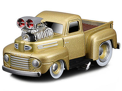 1949 Ford F1 Pickup Truck Gold Metallic 1/64 Diecast Model Car