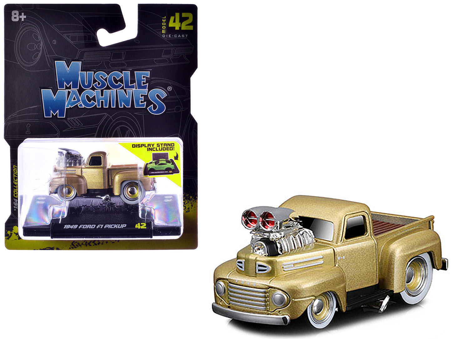 1949 Ford F1 Pickup Truck Gold Metallic 1/64 Diecast Model Car