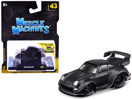 RWB 993 911 Matt Black 1/64 Diecast Model Car