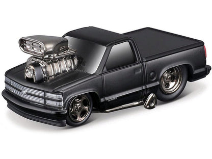 1993 Chevrolet 454 SS Pickup Truck Matt Black "Blackout Edition" 1/64 Diecast Model