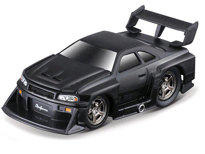 1999 Nissan Skyline GT-R (R34) #5 "Liberty Walk" Matt Black 1/64 Diecast Model Car