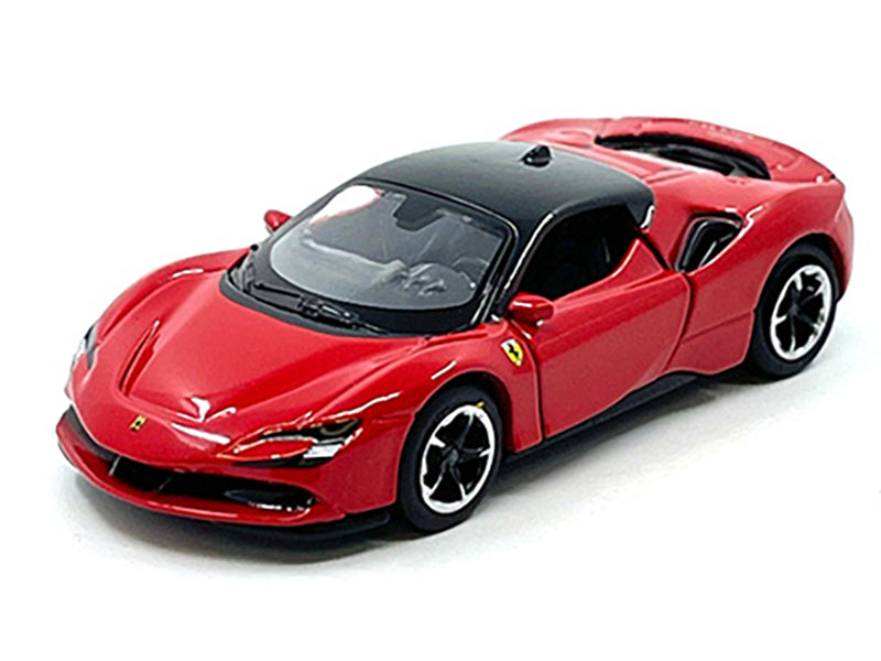 Ferrari SF90 Stradale Red with Black Top "Speed Icons" Series 1/64 Diecast Model Car