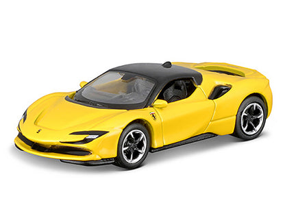 Ferrari SF90 Stradale Yellow with Black Top "Speed Icons" Series 1/64 Diecast Model Car