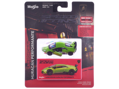 Lamborghini Huracan Performante Green "Speed Icons" Series 1/64 Diecast Model Car