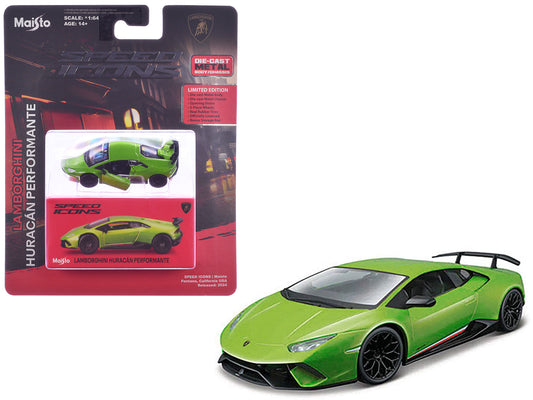 Lamborghini Huracan Performante Green "Speed Icons" Series 1/64 Diecast Model Car