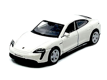 Porsche Taycan Turbo S White "Speed Icons" Series 1/64 Diecast Model Car
