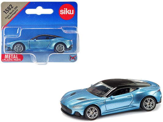 Aston Martin DBS Superleggera Blue Metallic with Black Top Diecast Model Car