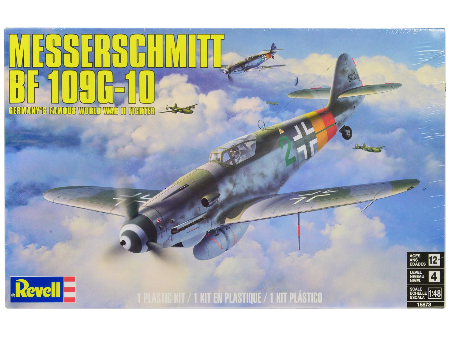 Level 4 Model Kit Messerschmitt Bf 109G-10 Fighter Aircraft "Germany's Famous World War II Fighter" 1/48 Scale Model